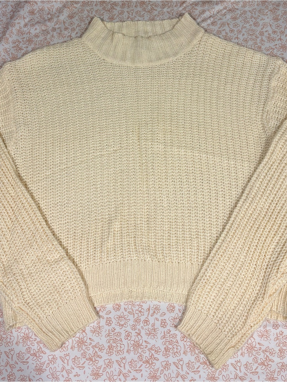Cozy Cream Mock-Turtleneck Knit Sweater